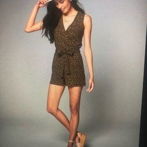 Abercrombie & Fitch Olive Green Floral Romper